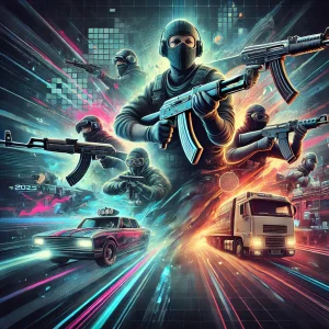 wallpaper created for the Counter-Strike 1.6 2025 article. It incorporates the game's classic elements with a modern, futuristic twist.