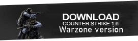 Button to download Counter-Strike 1.6 Warzone version for multiplayer gameplay.