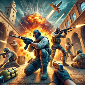 counter-strike 1.6 intense combat with counter-terrorists and terrorists