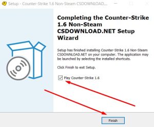 Installation complete window with an option to launch the game.