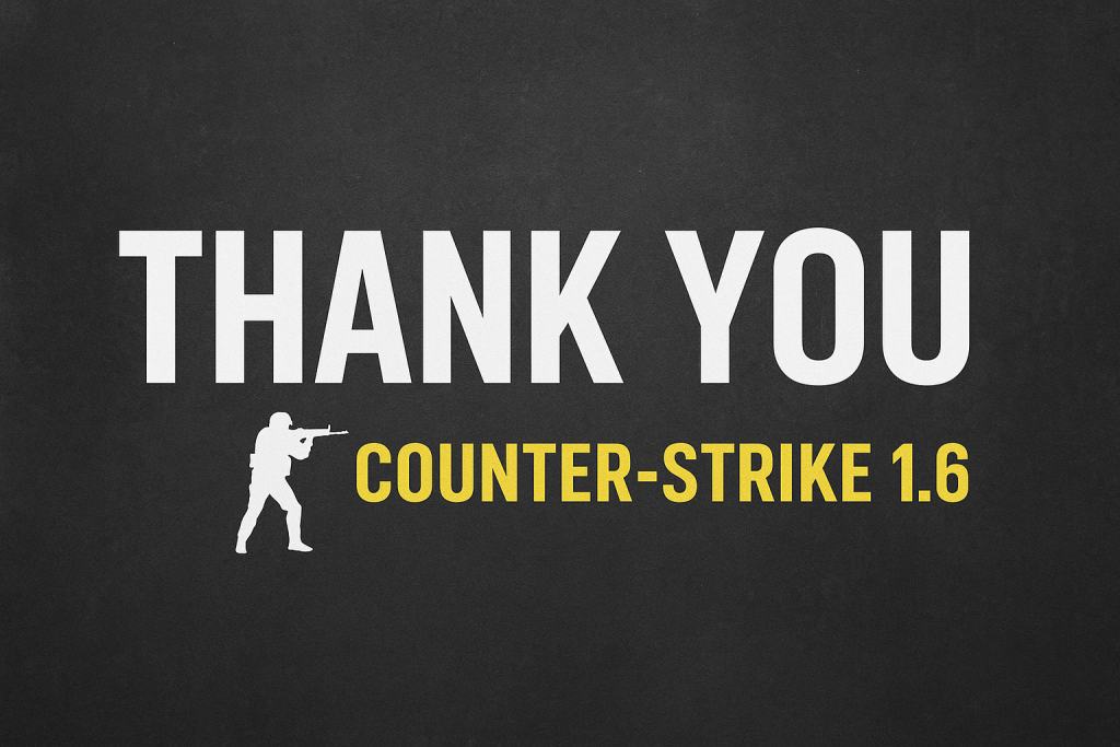 Thank You Counter-Strike 1.6 image with CT silhouette on dark background.